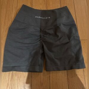 Alphalete grey workout womens gym shorts with scrunch butt size M US